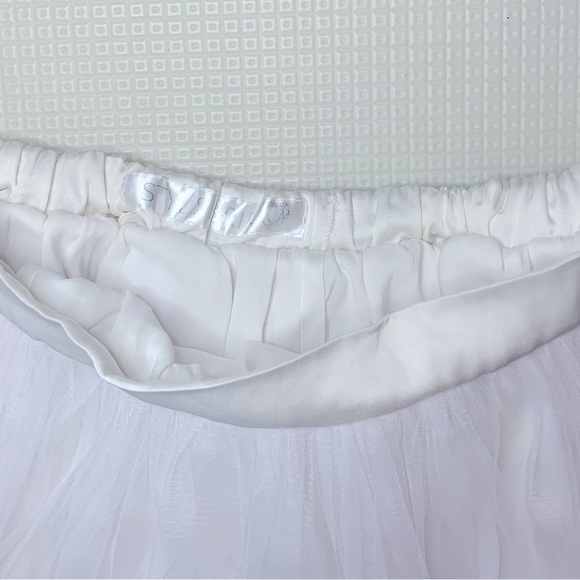 White tule ankle length skirt with slip - Picture 3 of 4